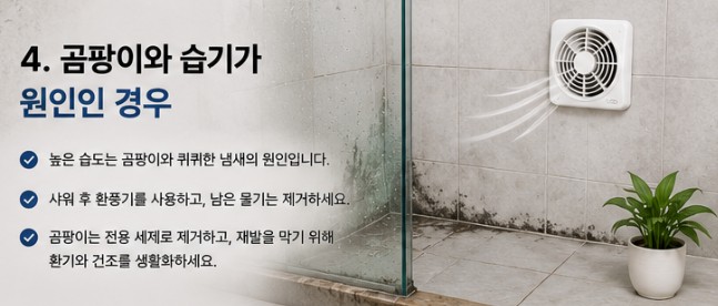 화장실 습기와 곰팡이로 발생하는 냄새 예방 방법