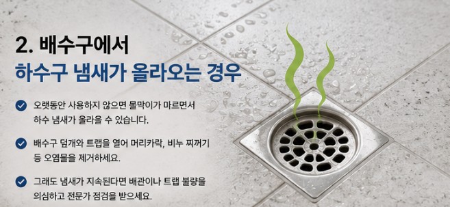 화장실 배수구에서 올라오는 하수구 냄새 원인
