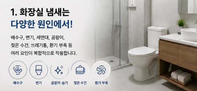 화장실 냄새 제거와 악취가 발생하는 주요 원인